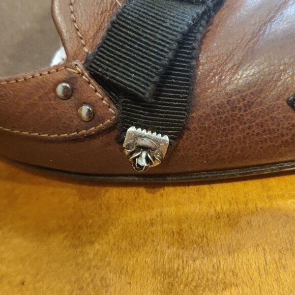 Prada size 37.5 brown and black authenticated kitten heels Made in Italy - Picture 9 of 16